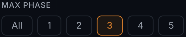 The Max phase filter in the TBC Gear Planner set to phase 3
